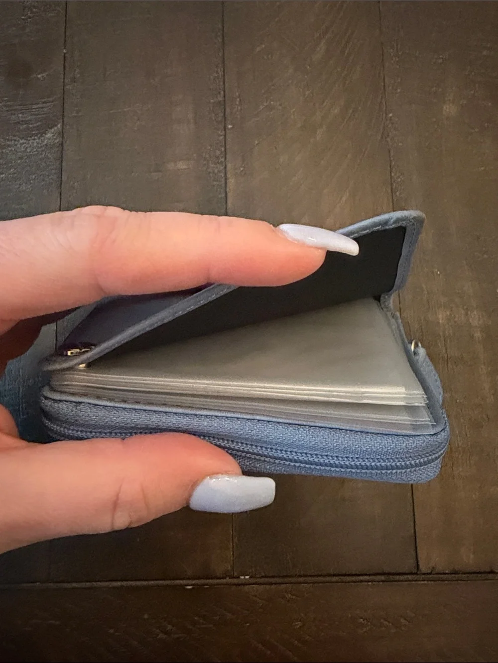 Rolf’s Lazy Susan Periwinkle Light Blue Leather Women's Zip Wallet